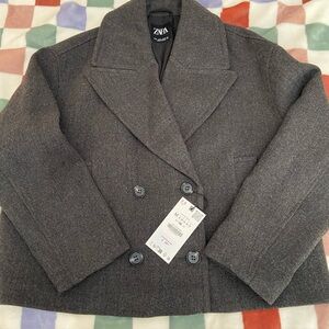 NWOT ZARA CHARCOAL GRAY COAT SIZE MEDIUM